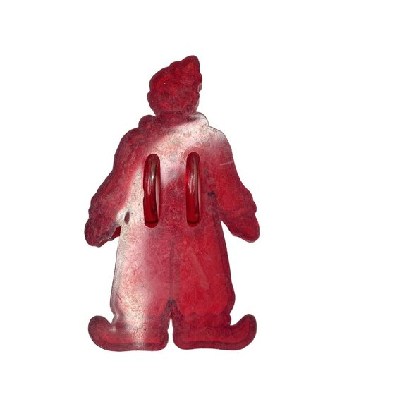 Clown Educational Products Company Red Plastic Cookie Imprint Cutter 4" Vintage - Picture 5 of 7